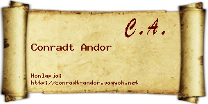 Conradt Andor névjegykártya